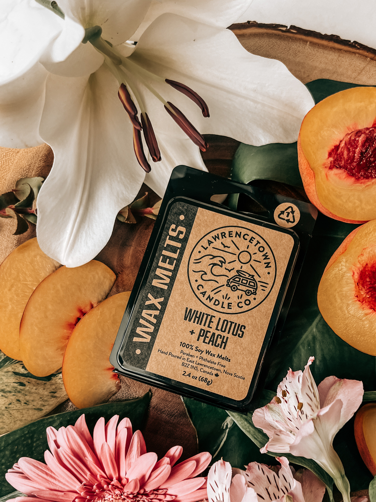 White Lotus + Peach Premium Wax Melts | Lawrencetown Candle Co