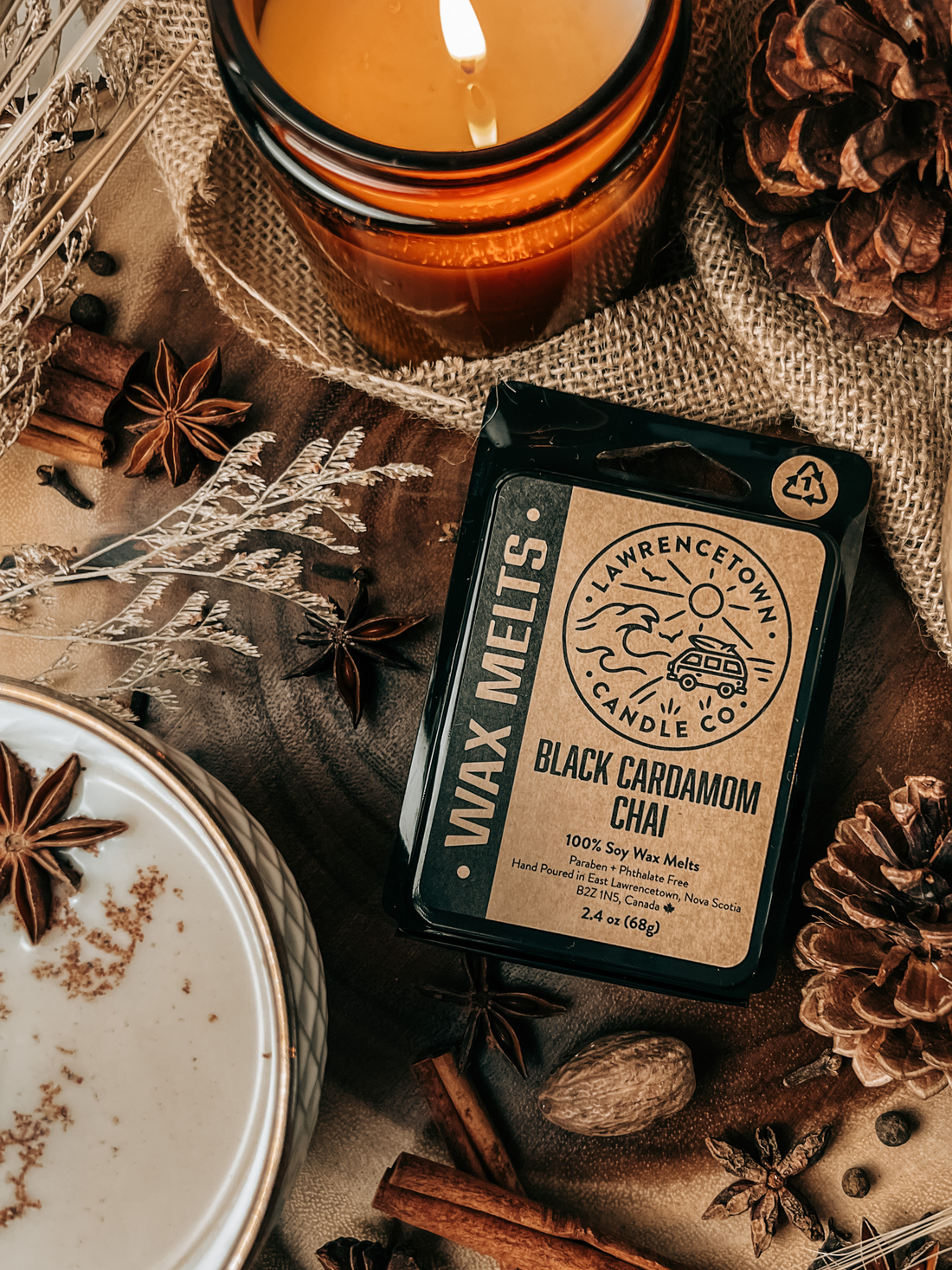 Black Cardamom Chai Premium Wax Melt | Lawrencetown Candle Co