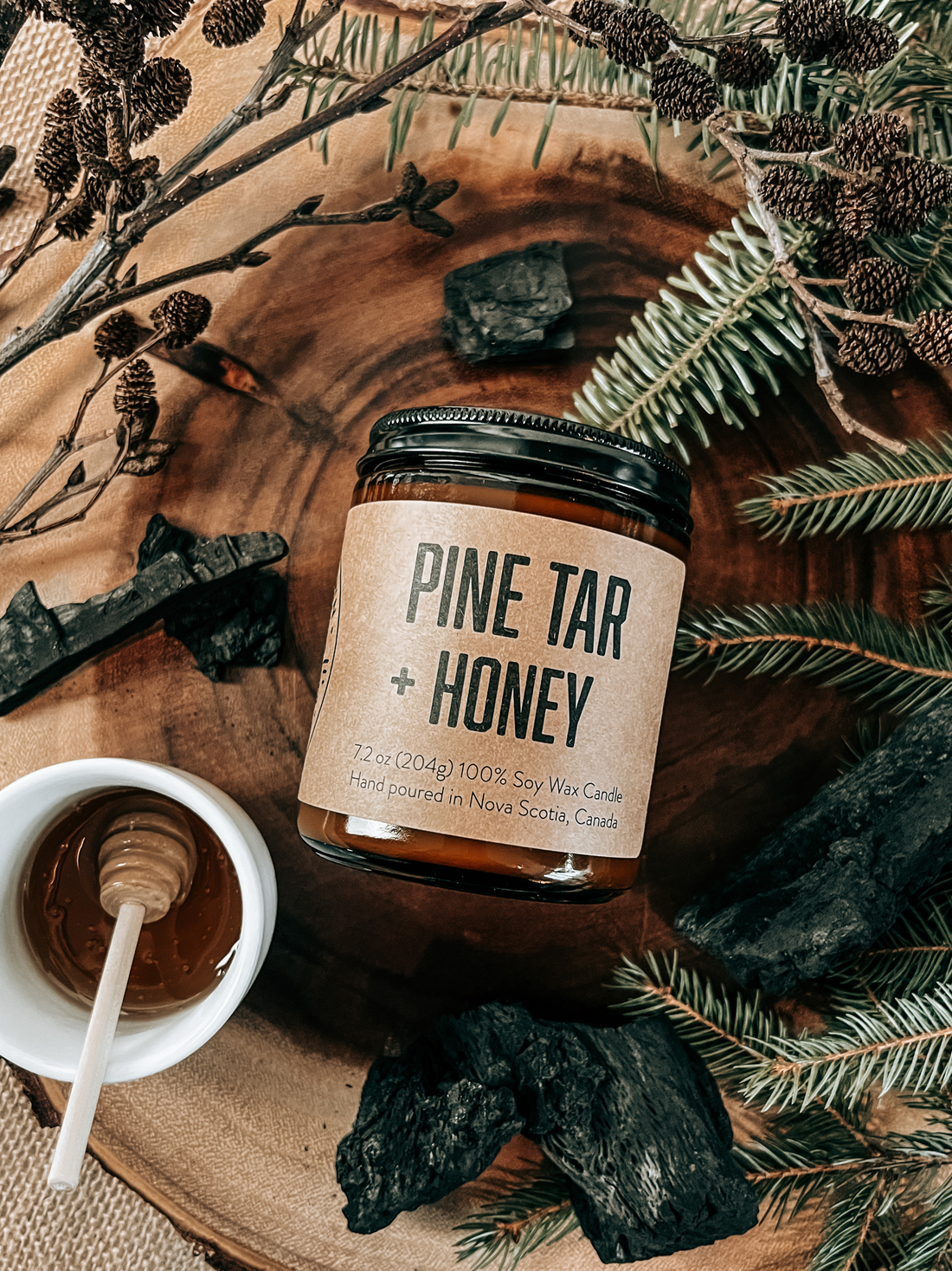 Pine Tar & Honey Forest Soy Candle | Smoky Woods Aroma