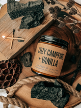 Cozy Campfire & Vanilla Soy Candle | Soothing Coastal Retreat