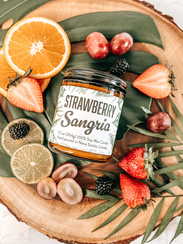 Strawberry Sangria Sunset Soy Candle | Fruity Celebration Aroma