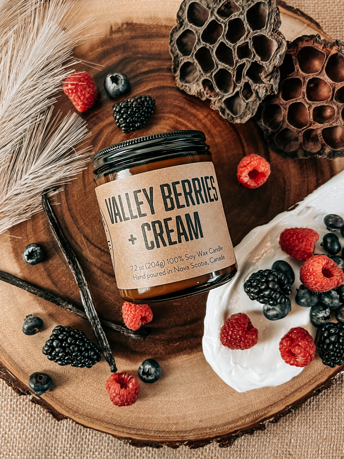Valley Berries & Cream Soy Candle | Floral Fruit Medley