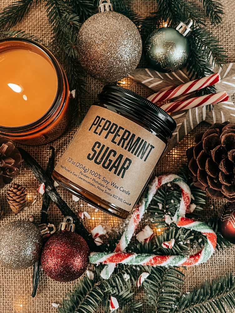 Peppermint Sugar Soy Candle | Sweet Winter Freshness